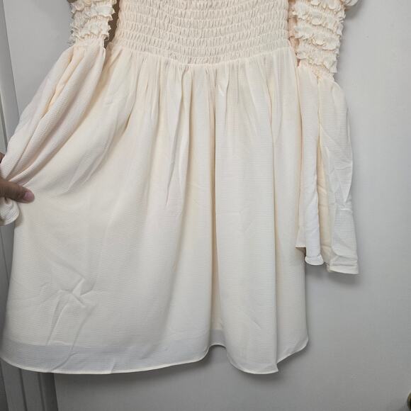 OPT One Pretty Time Luanne Dress XS Long Sleeve Milkmaid Mini Cream Costume NWT - Picture 5 of 10